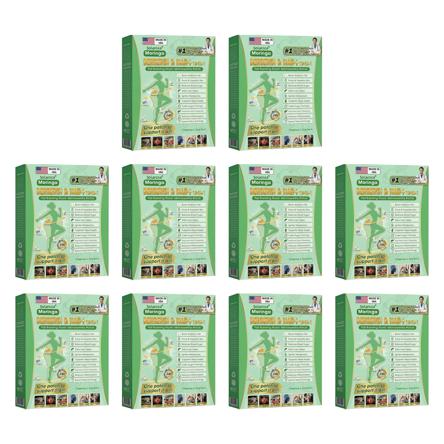 Official Solaroza® Centre | High-Precision 10-in-1 Weight Loss Patch with Berberine & NAD+