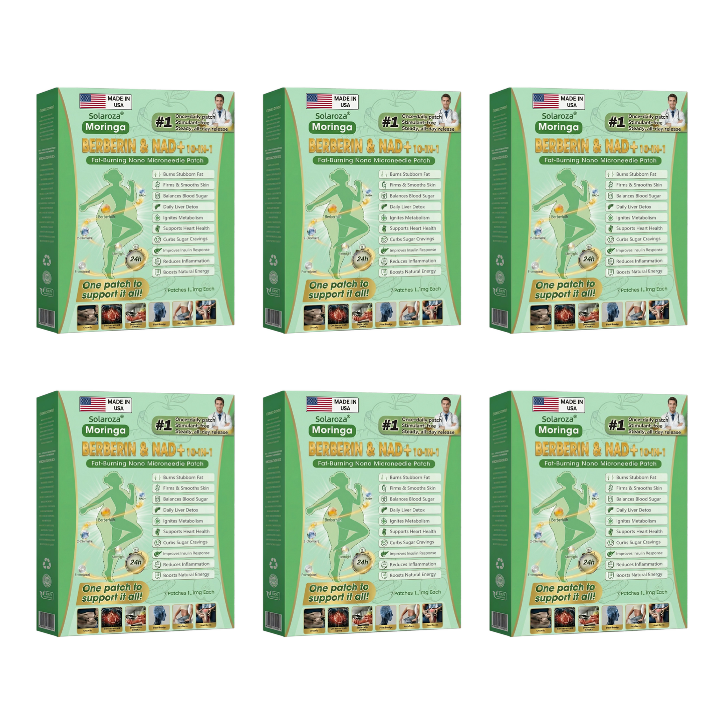 Official Solaroza® Centre | High-Precision 10-in-1 Weight Loss Patch with Berberine & NAD+