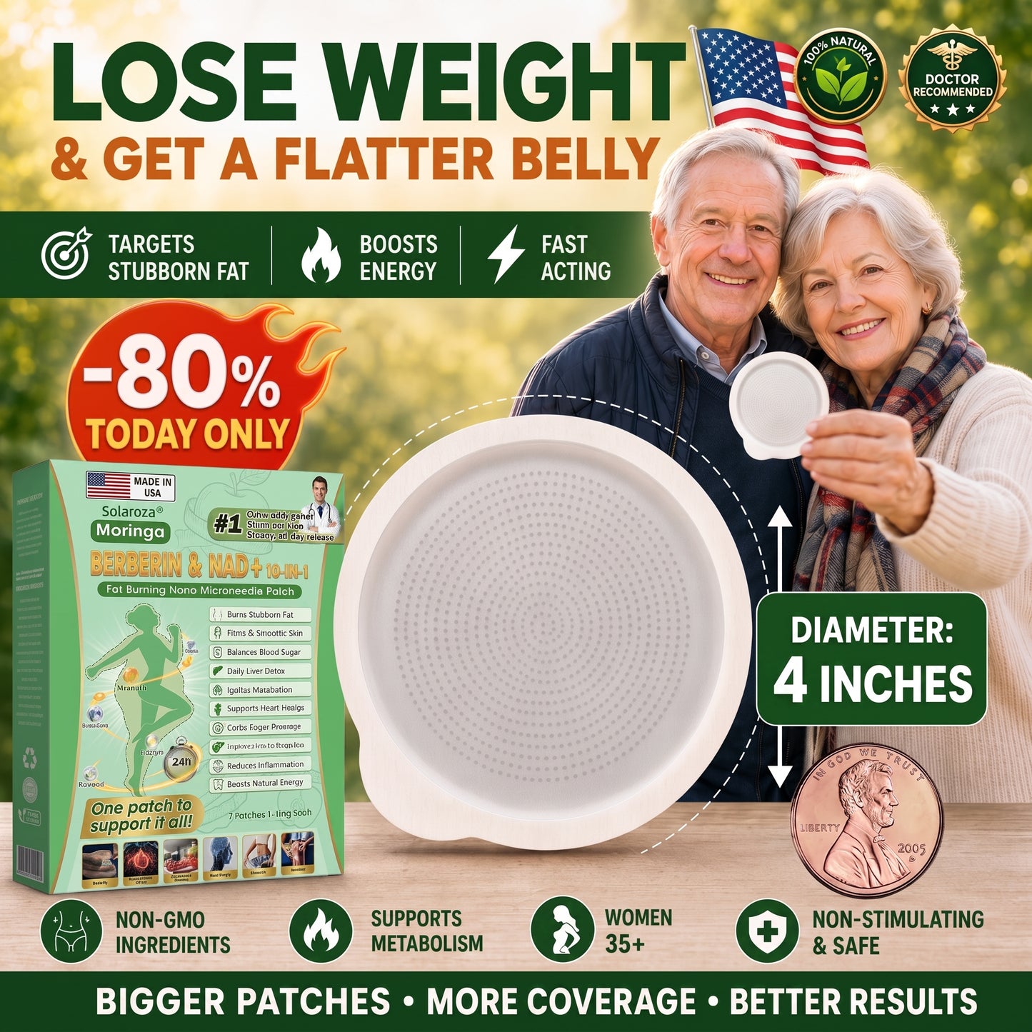 Official Solaroza® Centre | High-Precision 10-in-1 Weight Loss Patch with Berberine & NAD+